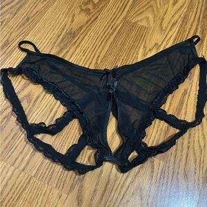 iCollection Sheer Black Lace Panties